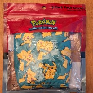 Pokemon Pikachu Blue and Yellow Face Cover Set